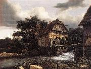 RUISDAEL, Jacob Isaackszon van Two Water Mills and an Open Sluice dfh USA oil painting artist